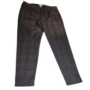 Retrology Gray Herringbone Plaid Pull On Trousers EUC XL